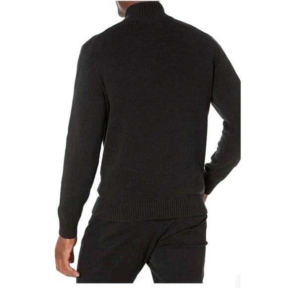 Goodthreads Men's Soft Cotton Quarter-Zip Sweater Size L Color Solid Black - Picture 11 of 14